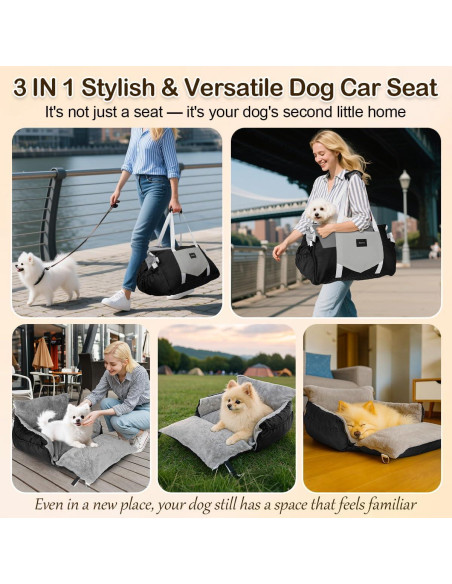 Asiento de Coche para Perros SIVEIS 3 en 1 - Elevador y Cama