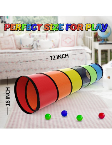 Túnel de Juego Plegable Colorido Labeol 1.83m para Niños