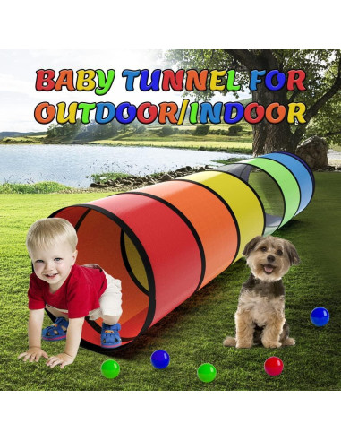 Túnel de Juego Plegable Colorido Labeol 1.83m para Niños