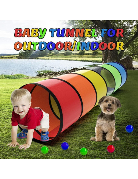 Túnel de Juego Plegable Colorido Labeol 1.83m para Niños