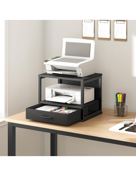 Soporte de Impresora HOOBRO BB07PS01 Negro 2 Niveles con Cajón