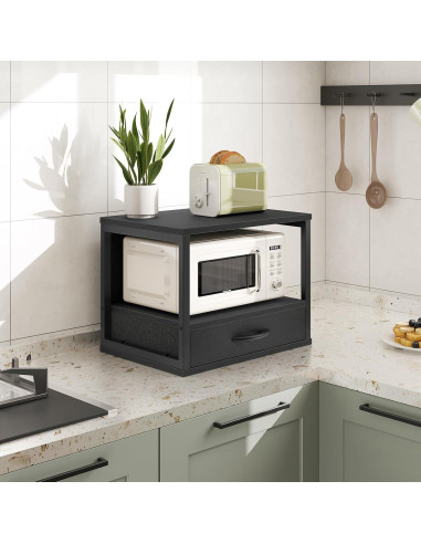 Soporte de Impresora HOOBRO BB07PS01 Negro 2 Niveles con Cajón