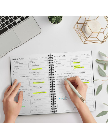 Planificador Diario Sin Fecha Asten A5 Negro con Tapa Dura