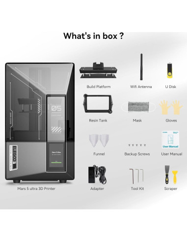 Impresora 3D de Resina ELEGOO Mars 5 Ultra 9K LCD 7"