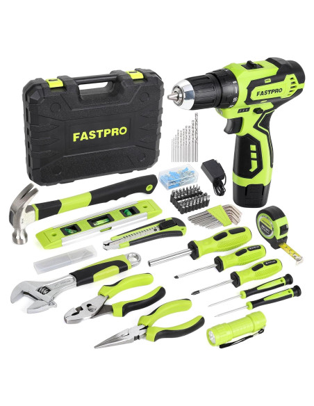Kit de Herramientas FASTPRO 160 Piezas con Taladro 12V