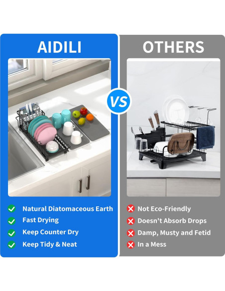 Escurridor de Platos AIDILI Expandible 12.1''-18.9'' Negro