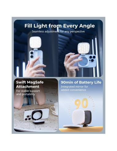 Luz Selfie Magnética PequeñoRig Vibe P48 para iPhone Negro