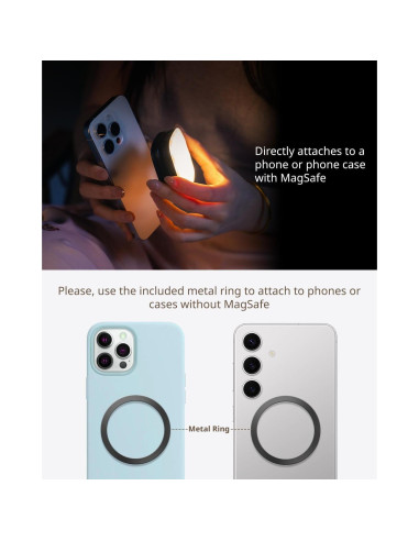 Luz Selfie Magnética PequeñoRig Vibe P48 para iPhone Negro