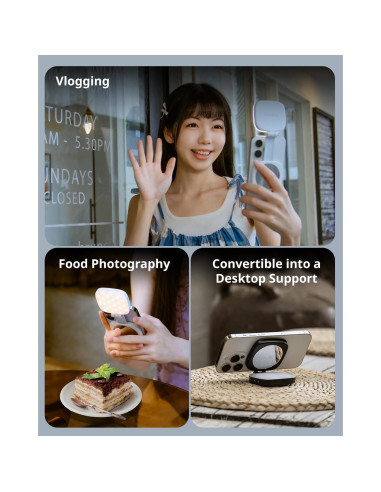 Luz Selfie Magnética PequeñoRig Vibe P48 para iPhone Negro