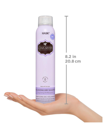Duo Champú Seco Voluminizador Semilla de Chía HASK 2x121.9g y Acondicionador Argán 49.6g