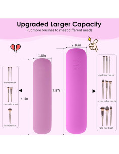 Organizador de Brochas de Maquillaje de Viaje Silicona Marrón 2