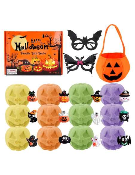 12 Bombas de Baño de Halloween con Juguetes Sorpresa - Regalos