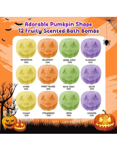 12 Bombas de Baño de Halloween con Juguetes Sorpresa - Regalos