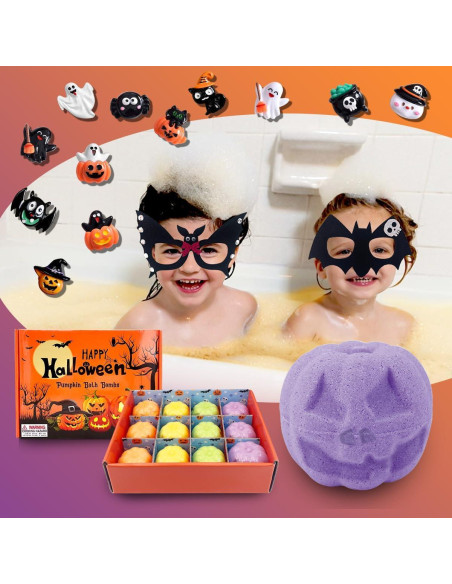 12 Bombas de Baño de Halloween con Juguetes Sorpresa - Regalos