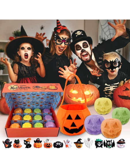12 Bombas de Baño de Halloween con Juguetes Sorpresa - Regalos