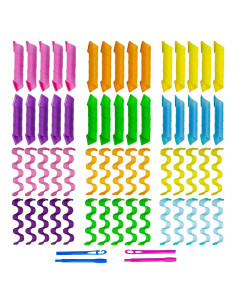Kit 60 Rulos de Pelo Sin Calor Essenergi 30 cm 2 Estilos