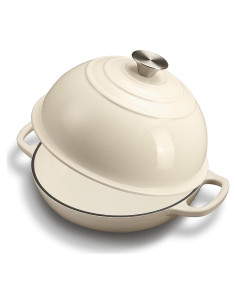 Horno Holandés FLAVORIX 6 Qt Hierro Fundido Enameled Blanco