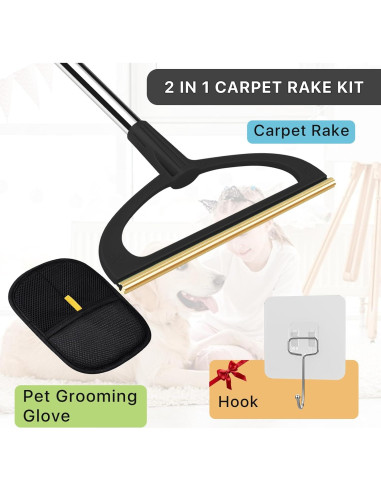 Rastrillo de Alfombra TOSMAL 2 en 1 para Pelo de Mascotas