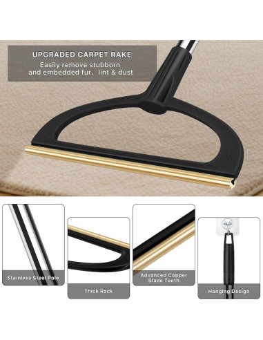 Rastrillo de Alfombra TOSMAL 2 en 1 para Pelo de Mascotas