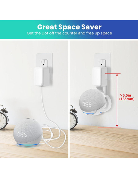 Soporte de Montaje en Pared FUQINTOP para Echo Dot 5ta Gen Blanco