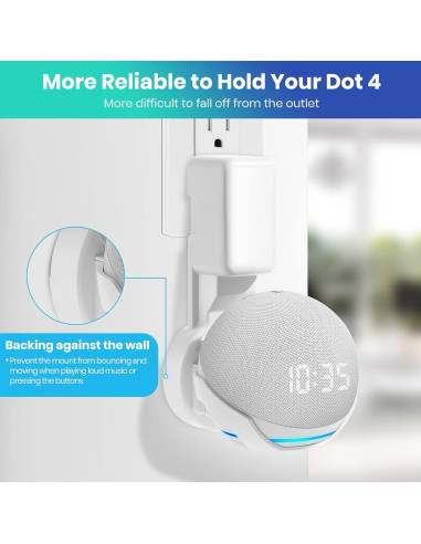 Soporte de Montaje en Pared FUQINTOP para Echo Dot 5ta Gen Blanco