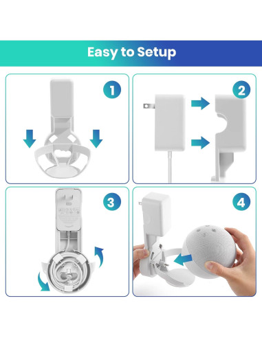 Soporte de Montaje en Pared FUQINTOP para Echo Dot 5ta Gen Blanco