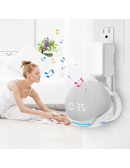 Soporte de Montaje en Pared FUQINTOP para Echo Dot 5ta Gen Blanco