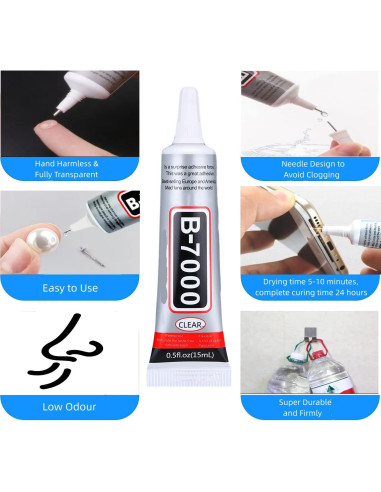 Pegamento B7000 15ml YiJieWZT Transparente Impermeable Multiusos