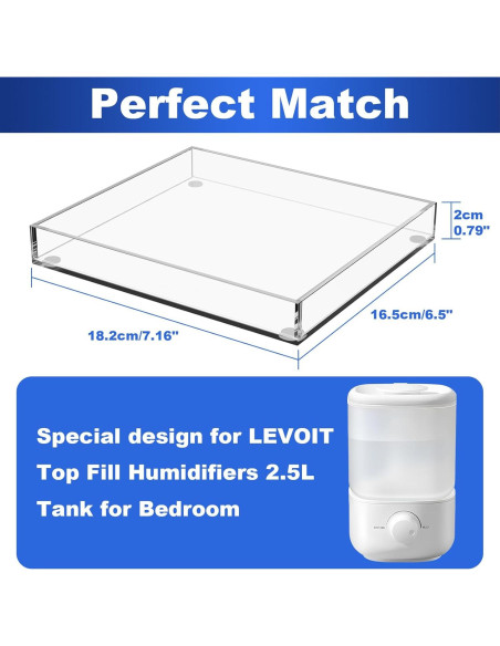 Bandeja Humidificador Homakover 2.5L Acrílico Antideslizante