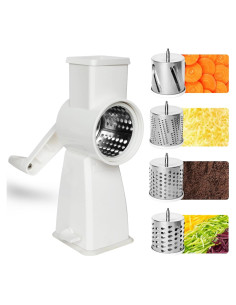 Rallador de Queso Rotativo SUREWIN con 4 Cuchillas Inoxidable