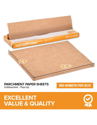 Hojas de Papel Pergamino Sin Blanquear Stock Your Home 150 Ct 27.1x34.9 cm