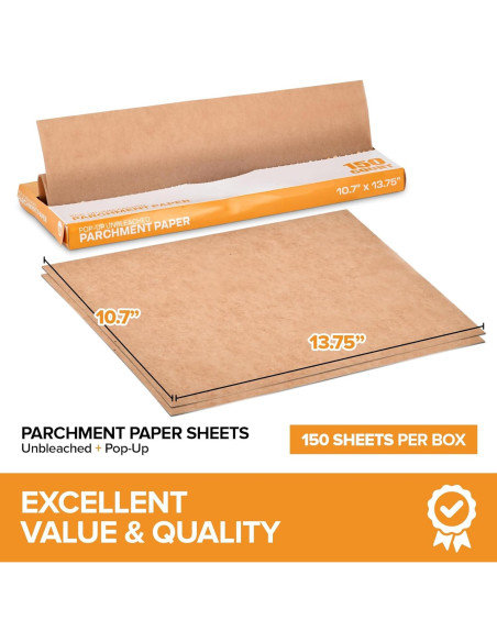 Hojas de Papel Pergamino Sin Blanquear Stock Your Home 150 Ct 27.1x34.9 cm