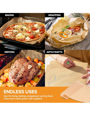 Hojas de Papel Pergamino Sin Blanquear Stock Your Home 150 Ct 27.1x34.9 cm