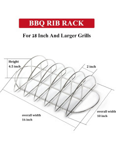 Soporte para Costillas Dracarys de Acero Inoxidable 40.6 cm 2