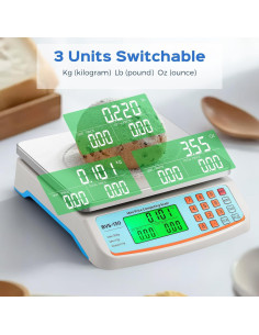 Báscula Comercial Bonvoisin 30kg con Plato Acero Inoxidable 2