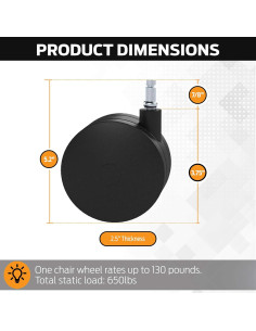 Juego de Ruedas para Sillas Boundless - Alta Resistencia 10 cm 2
