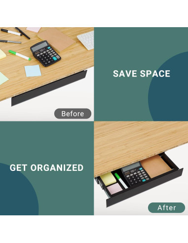 Cajón Deslizante Bajo Escritorio FLEXISPOT Negro Grande