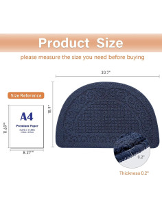 Alfombra de Entrada Antideslizante Echaprey Redonda 0.81m Azul 2