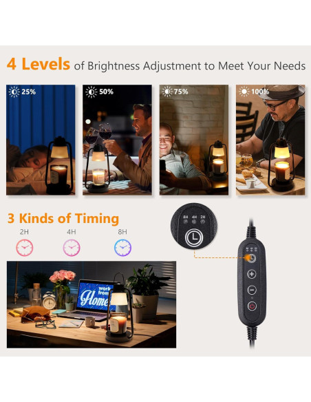 Lámpara Calentadora de Velas MAOYUE Vintage 50W Regulable