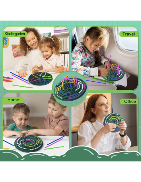 Tablero de Actividad Sensorial FFKWUOT Verde 16.3x16.3cm