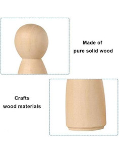 20 Muñecas de Clavo de Madera LUUFAN 6.5cm para Manualidades 2