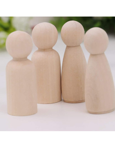 20 Muñecas de Clavo de Madera LUUFAN 6.5cm para Manualidades