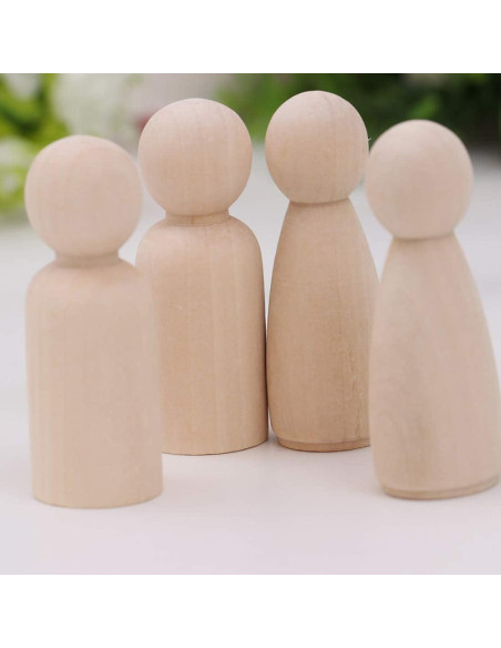 20 Muñecas de Clavo de Madera LUUFAN 6.5cm para Manualidades