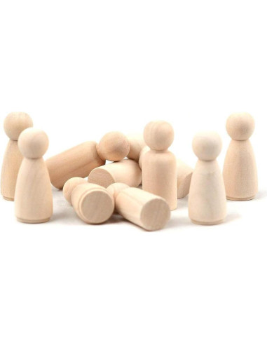 20 Muñecas de Clavo de Madera LUUFAN 6.5cm para Manualidades
