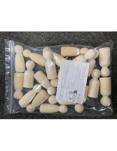 20 Muñecas de Clavo de Madera LUUFAN 6.5cm para Manualidades