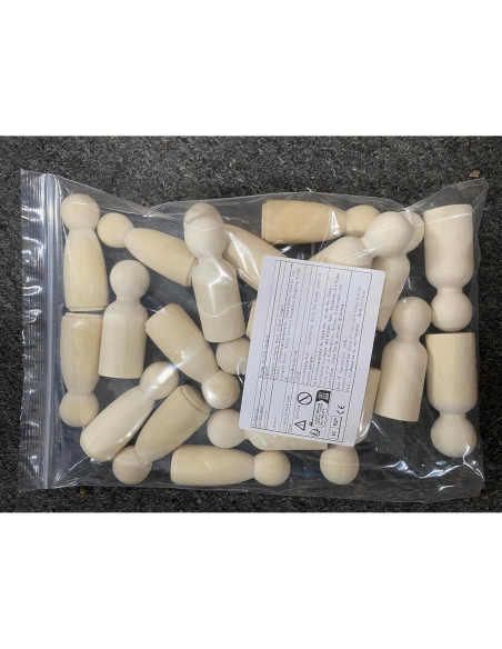 20 Muñecas de Clavo de Madera LUUFAN 6.5cm para Manualidades