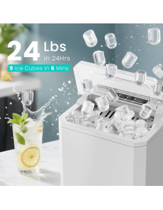 Máquina de Hielo OLIXIS Blanca, 11.79 kg/día, 9 Cubos en 6 Min 2