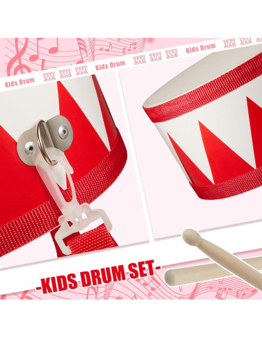 Juego de Batería Infantil Meooeck 20 cm Madera Correa Ajustable
