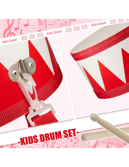 Juego de Batería Infantil Meooeck 20 cm Madera Correa Ajustable