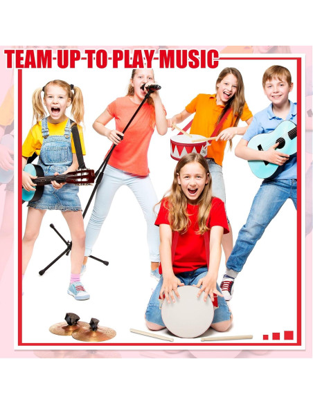 Juego de Batería Infantil Meooeck 20 cm Madera Correa Ajustable